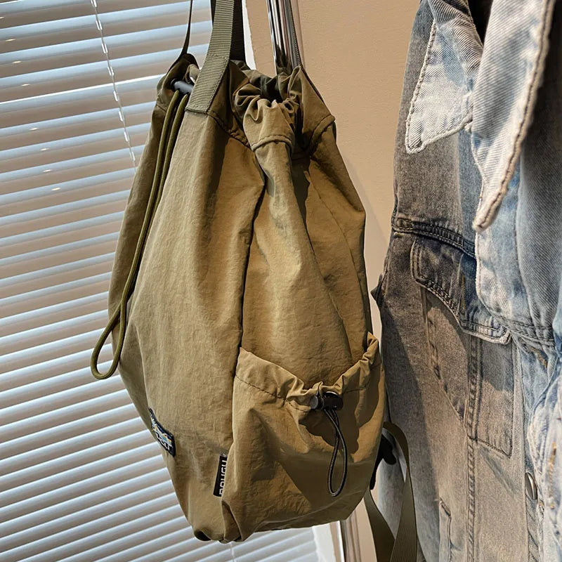 Handbag, solid color, minimalist style, large capacity, portable women's bag, minimalist style multifunctional backpack.