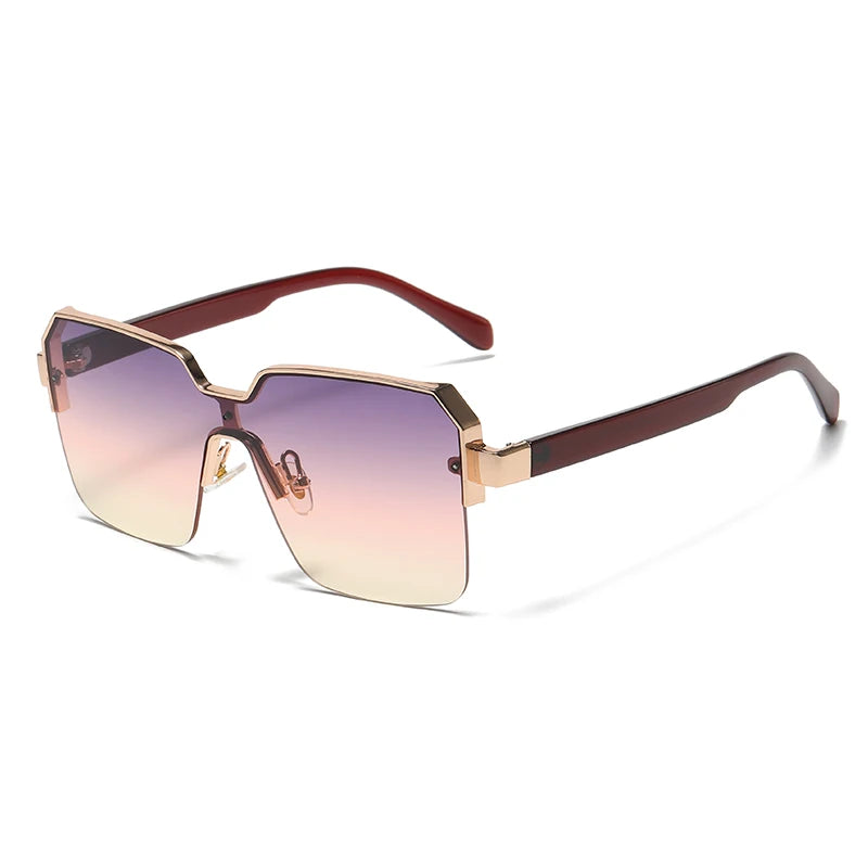 Men Women Frameless Square Sunglasses Luxury Brand Design Fashion Vintage Sun Glasses Square Alloy Frames Shades Eyewear UV400