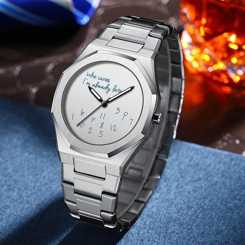 Fashion Luxurious Exquisite Elegant Men's Watch Classic Business Casual Arabic Digital Steel Strip Waterproof Noctilucent Watch