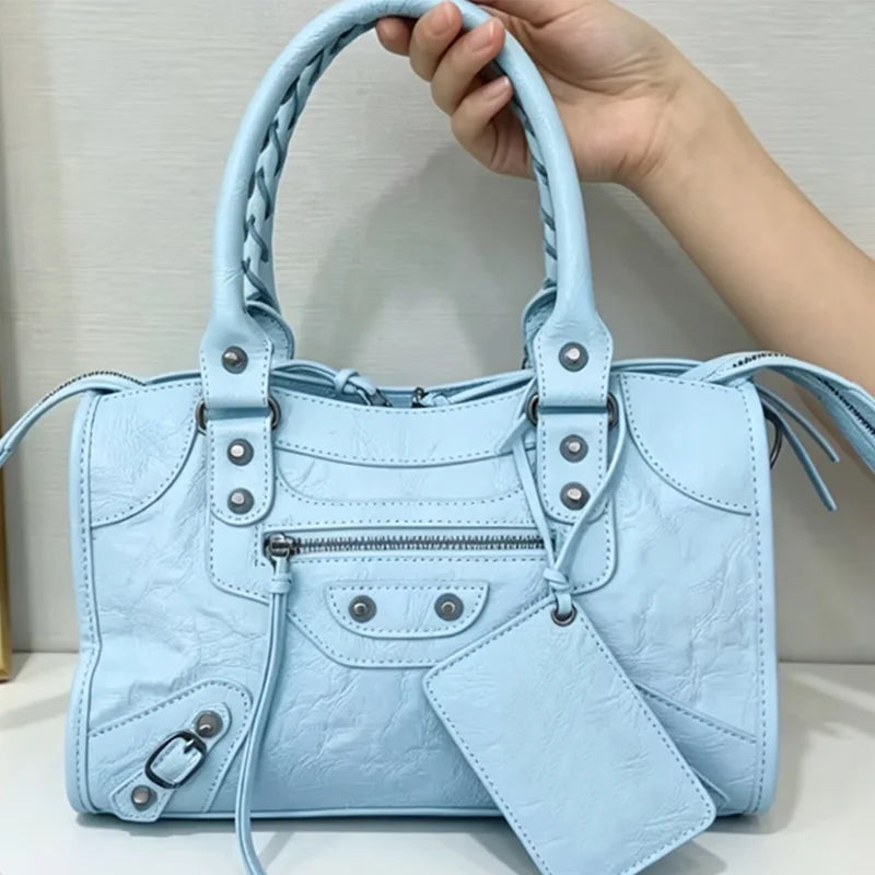 Handbags For Women 2026 New High Capacity Shoulder Bags Motorcycle Lady Travel Bag Luxury Brand Hobos Bags Cross-body Handbags