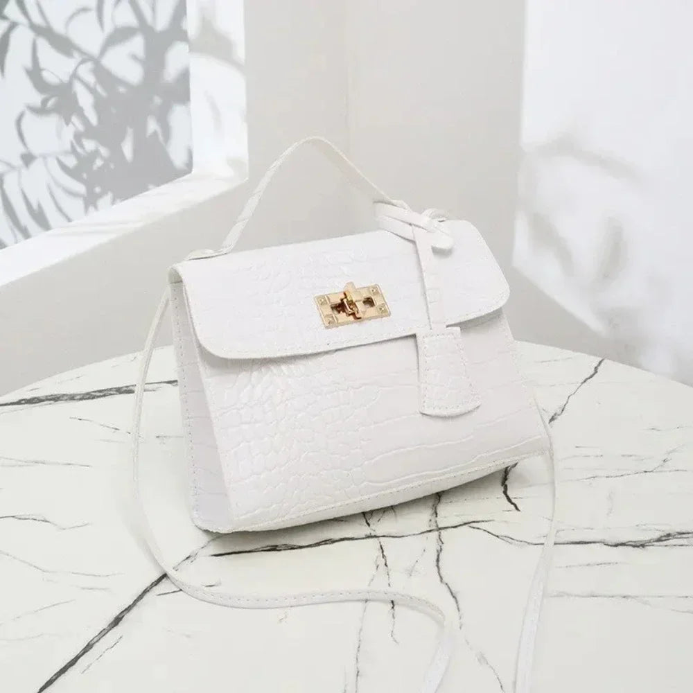 Women's Crocodile Print Baguette Shoulder Bag — Soft TPU Handbag