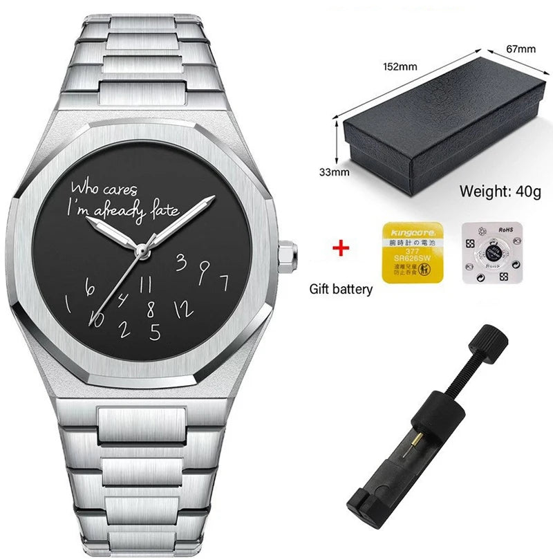 Fashion Luxurious Exquisite Elegant Men's Watch Classic Business Casual Arabic Digital Steel Strip Waterproof Noctilucent Watch