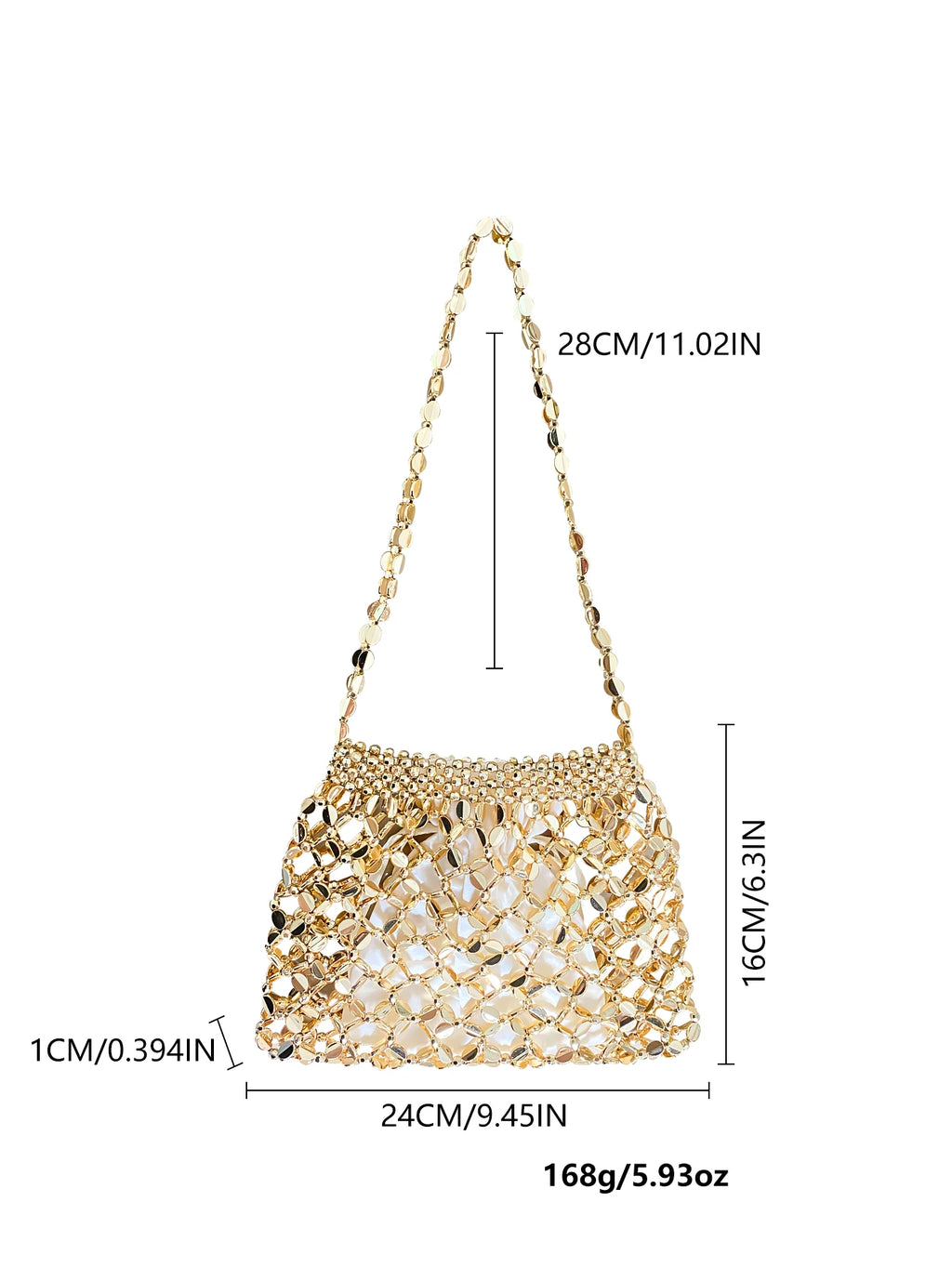 New handheld niche design silver handmade bead woven handbag essential for summer shoulder bag