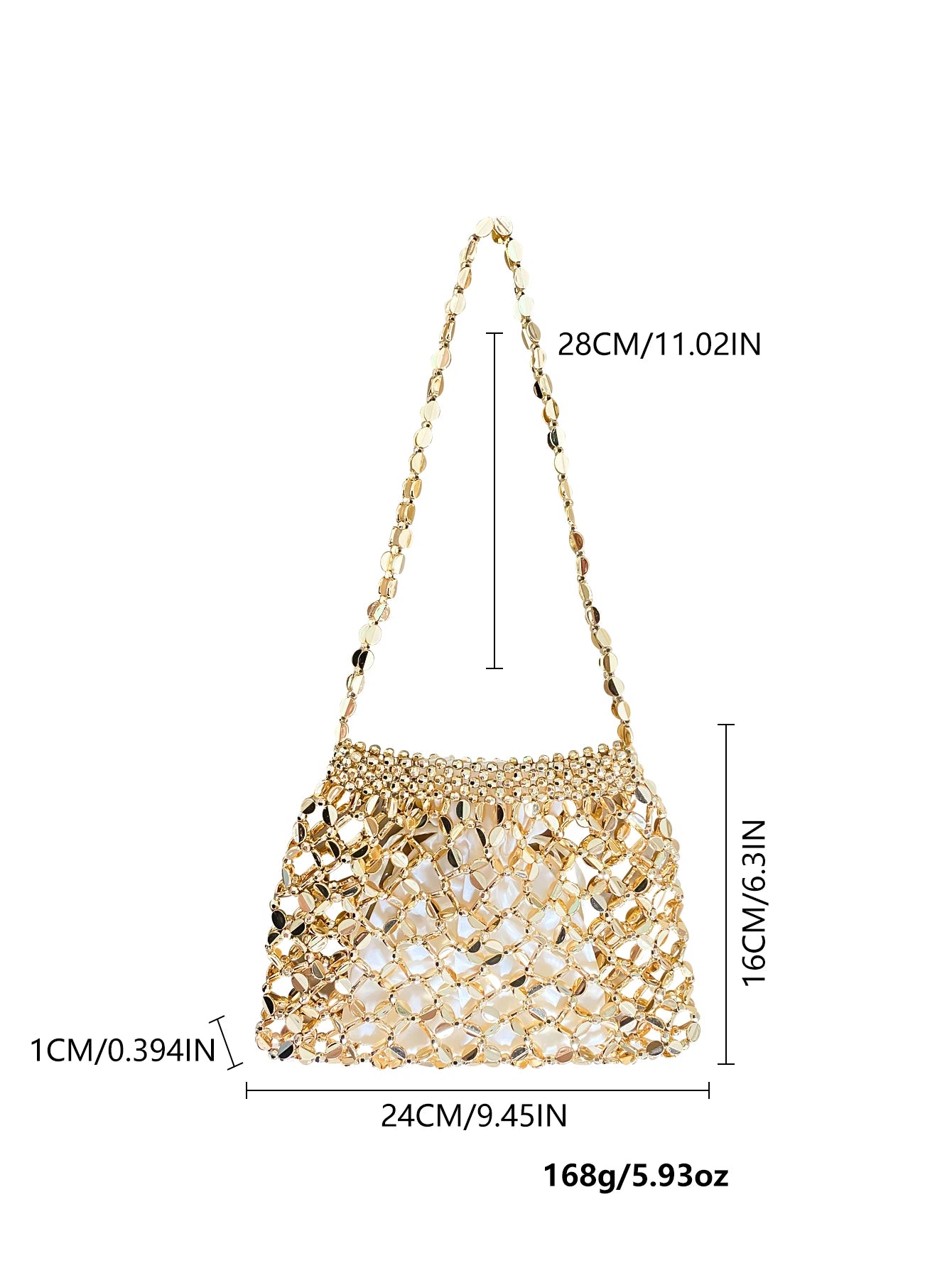 New handheld niche design silver handmade bead woven handbag essential for summer shoulder bag