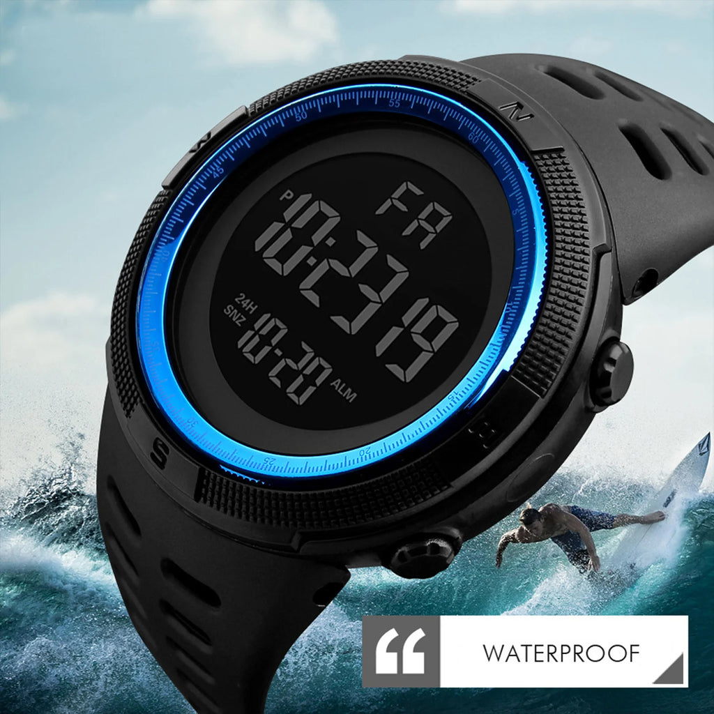 Men Digital Sports Watch Waterproof Casual Luminous Stopwatch Alarm Simple Army Watch for Running Climbing Fishing