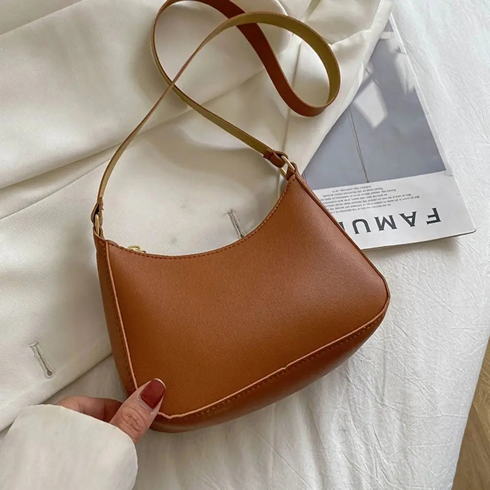 Fashionable and Trendy Solid-Color Handbag, Simple and New Small Square Bag, Stylish and High-Quality Single-Shoulder Armpit Bag