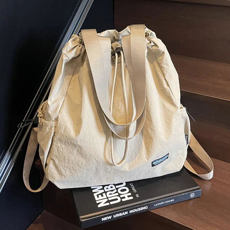 Handbag, solid color, minimalist style, large capacity, portable women's bag, minimalist style multifunctional backpack.
