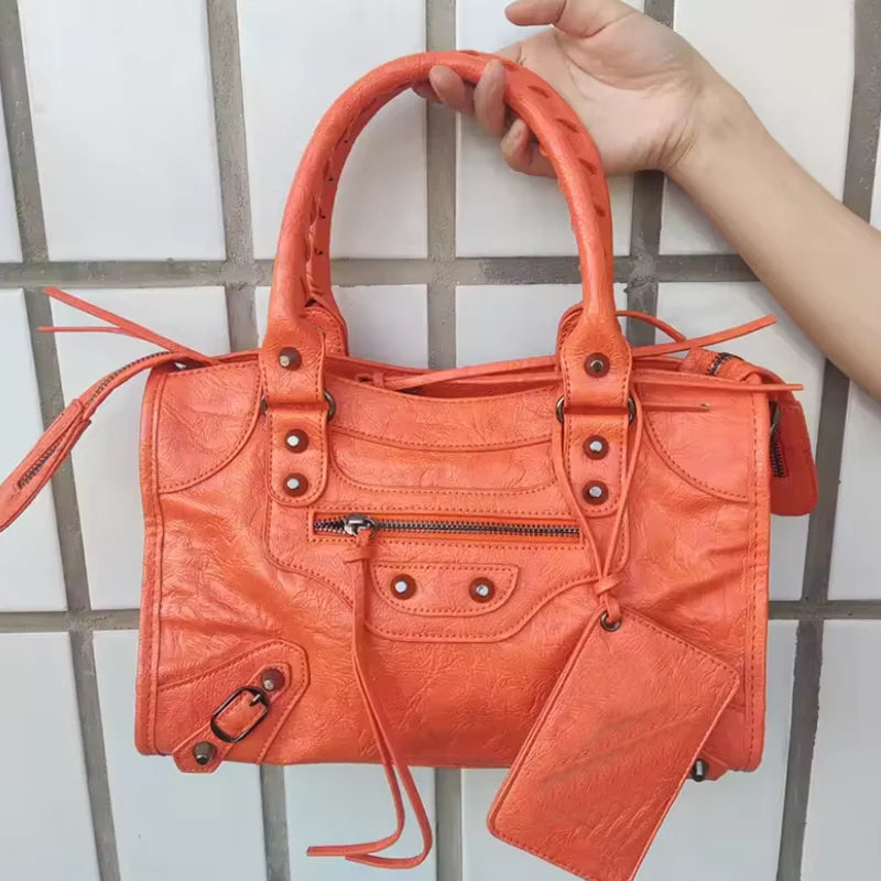 Handbags For Women 2026 New High Capacity Shoulder Bags Motorcycle Lady Travel Bag Luxury Brand Hobos Bags Cross-body Handbags