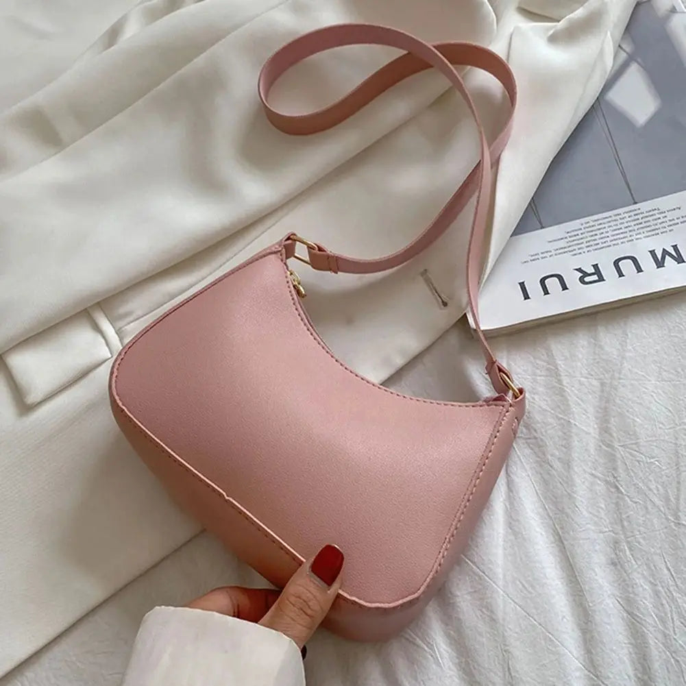 Fashionable and Trendy Solid-Color Handbag, Simple and New Small Square Bag, Stylish and High-Quality Single-Shoulder Armpit Bag