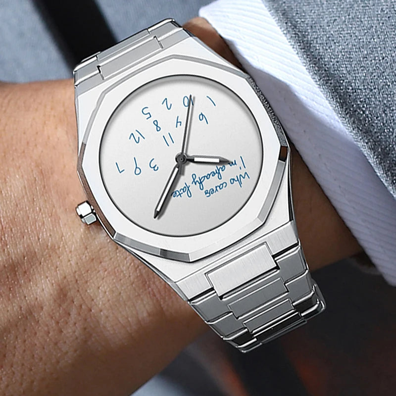 Fashion Luxurious Exquisite Elegant Men's Watch Classic Business Casual Arabic Digital Steel Strip Waterproof Noctilucent Watch