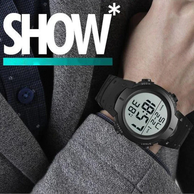 Men's Sport LED Digital Watch Multi-Functional Rubber Fitness Athlete Timekeeping Electronic Clock Reloj