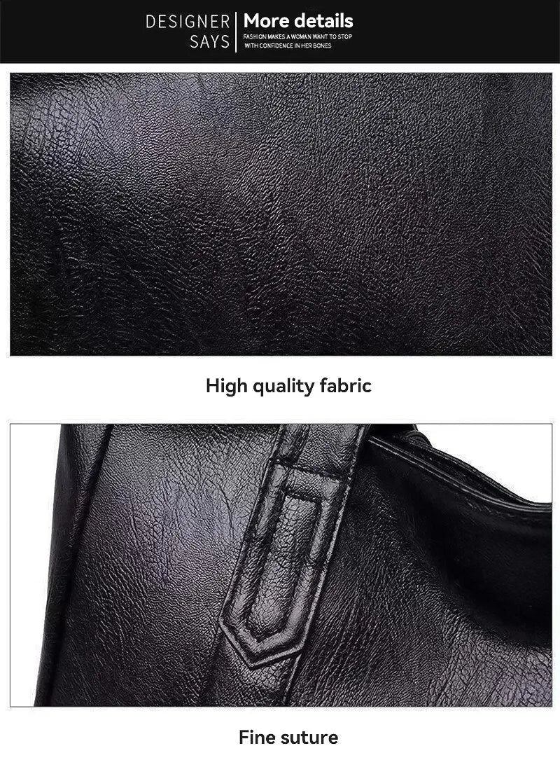 Vintage Ladies Bag Large Capacity Handbag , Vintage Plain Shoulder Bag , Ladies Commuter Casual Handbag