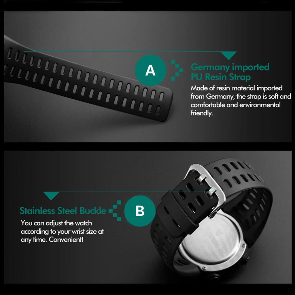 Men Digital Sports Watch Waterproof Casual Luminous Stopwatch Alarm Simple Army Watch for Running Climbing Fishing