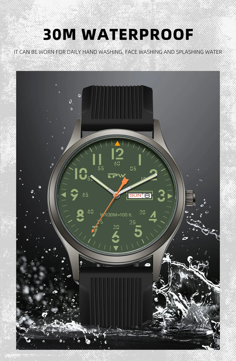 2026 TPW Field Watch Easy Reading Fabric Strap 24 Hours Display Quartz Movement