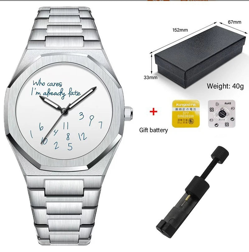 Fashion Luxurious Exquisite Elegant Men's Watch Classic Business Casual Arabic Digital Steel Strip Waterproof Noctilucent Watch