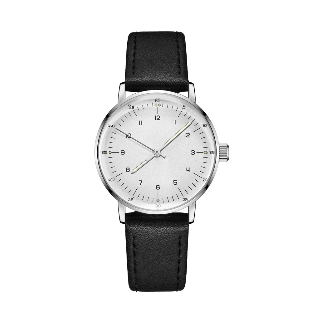 Minimalist Mechanical Wristwatch Watch Unisex Automatic Movement Vintage Hat Glass Timepieces Branded Design