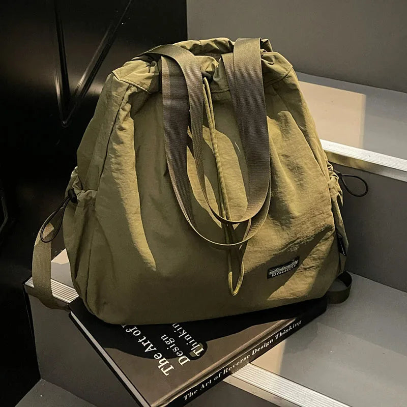 Handbag, solid color, minimalist style, large capacity, portable women's bag, minimalist style multifunctional backpack.
