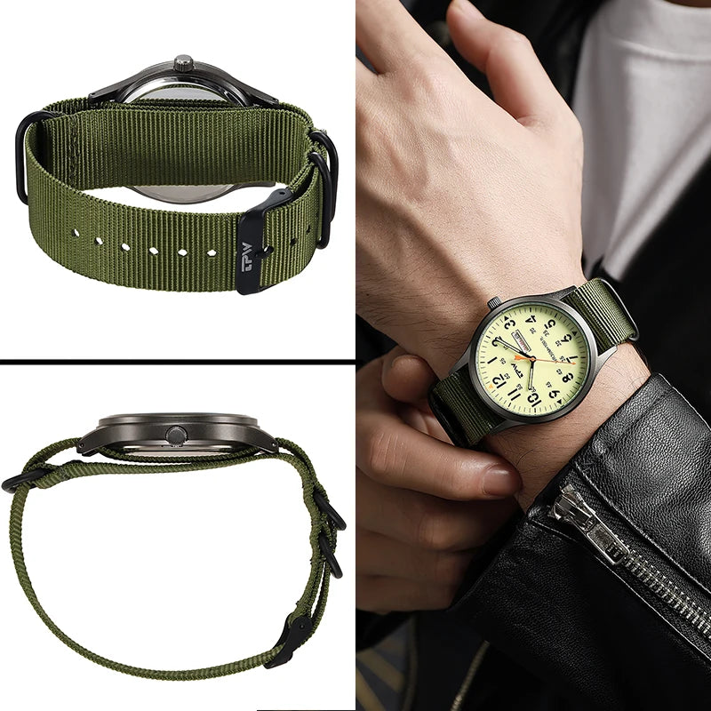 2026 TPW Field Watch Easy Reading Fabric Strap 24 Hours Display Quartz Movement