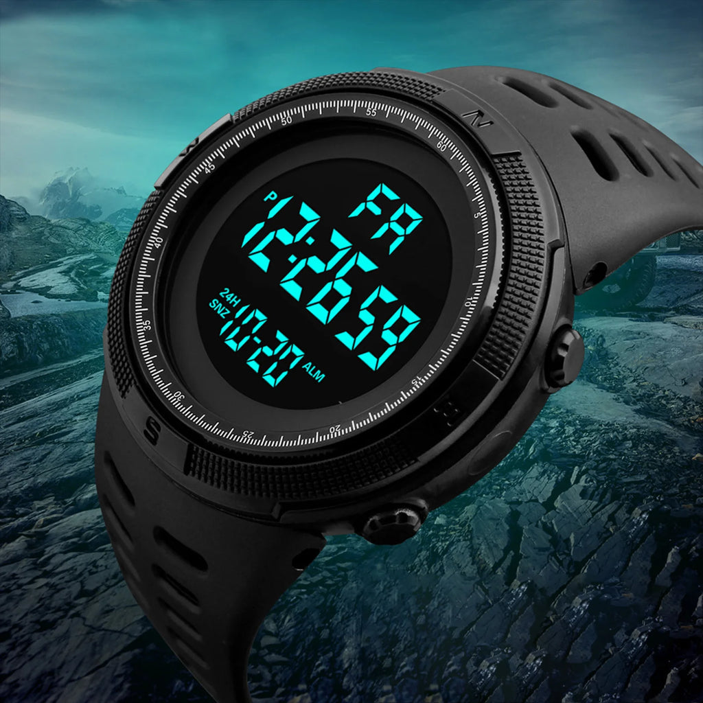 Men Digital Sports Watch Waterproof Casual Luminous Stopwatch Alarm Simple Army Watch for Running Climbing Fishing