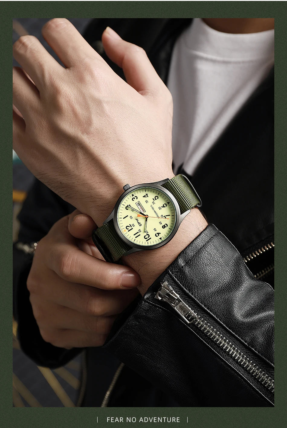 2026 TPW Field Watch Easy Reading Fabric Strap 24 Hours Display Quartz Movement