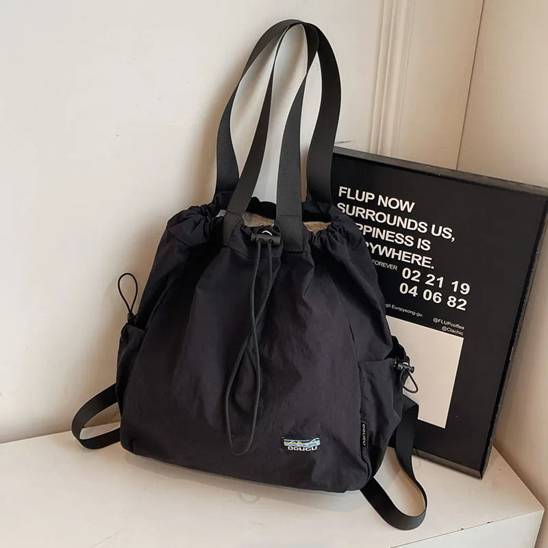 Handbag, solid color, minimalist style, large capacity, portable women's bag, minimalist style multifunctional backpack.