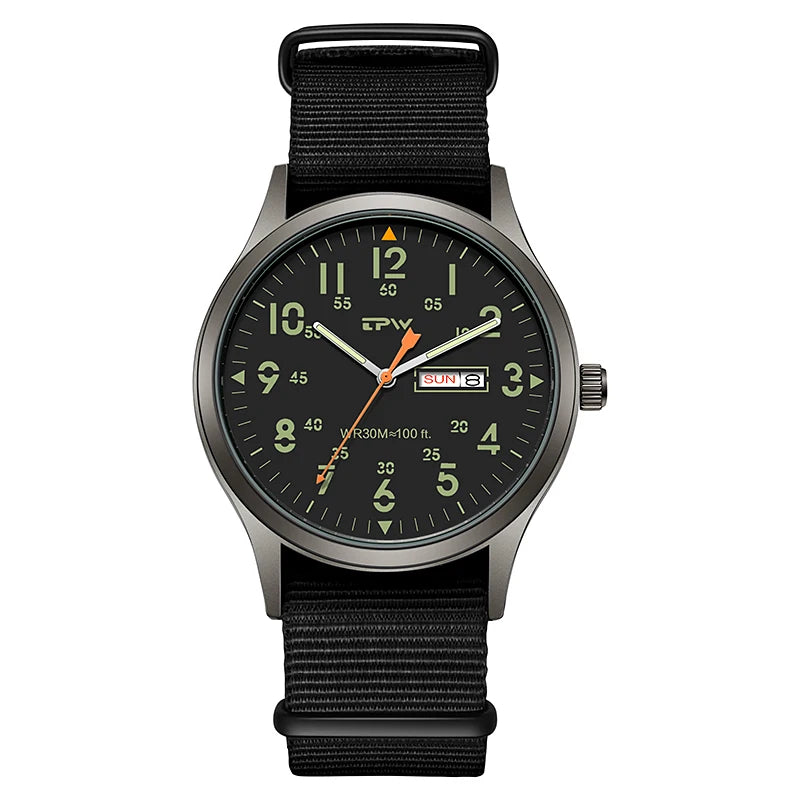 2026 TPW Field Watch Easy Reading Fabric Strap 24 Hours Display Quartz Movement