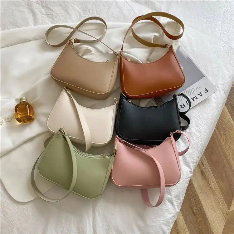 Fashionable and Trendy Solid-Color Handbag, Simple and New Small Square Bag, Stylish and High-Quality Single-Shoulder Armpit Bag