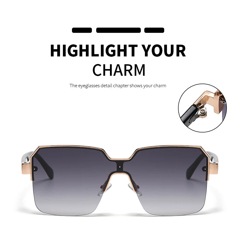Men Women Frameless Square Sunglasses Luxury Brand Design Fashion Vintage Sun Glasses Square Alloy Frames Shades Eyewear UV400
