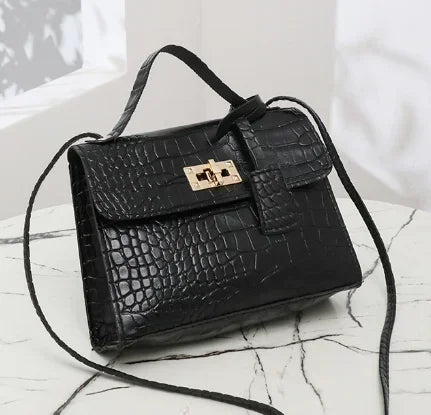 Women's Crocodile Print Baguette Shoulder Bag — Soft TPU Handbag