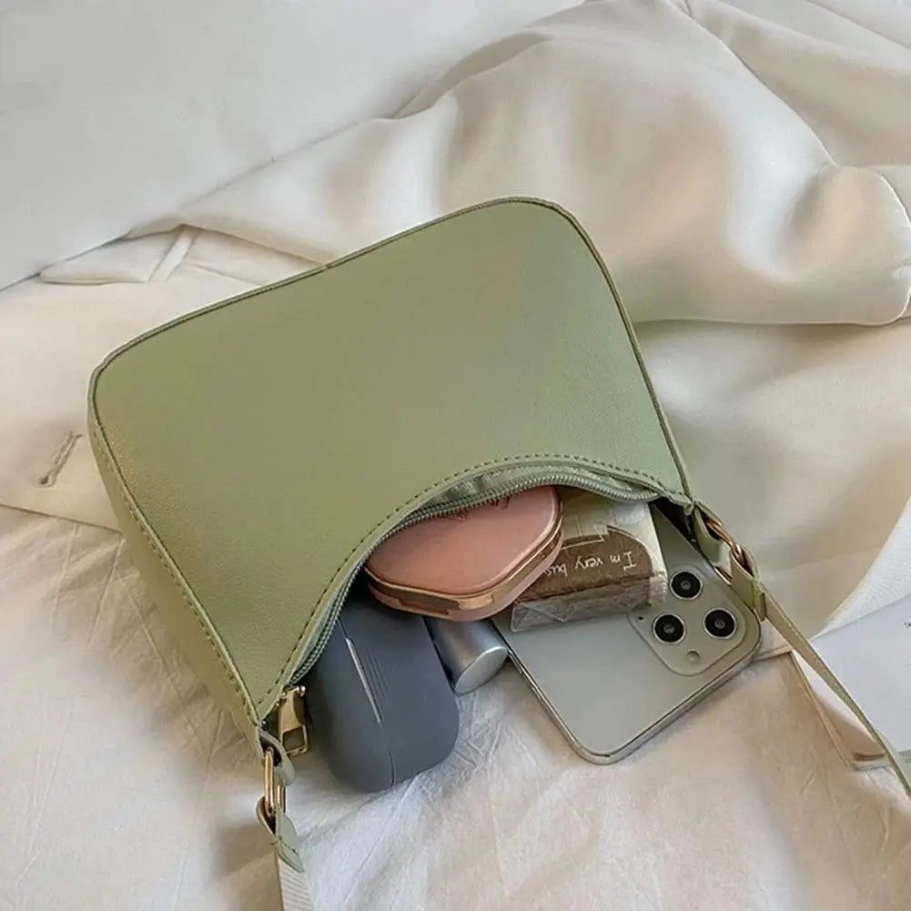 Fashionable and Trendy Solid-Color Handbag, Simple and New Small Square Bag, Stylish and High-Quality Single-Shoulder Armpit Bag