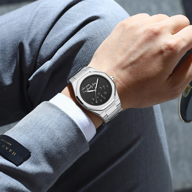 Fashion Luxurious Exquisite Elegant Men's Watch Classic Business Casual Arabic Digital Steel Strip Waterproof Noctilucent Watch