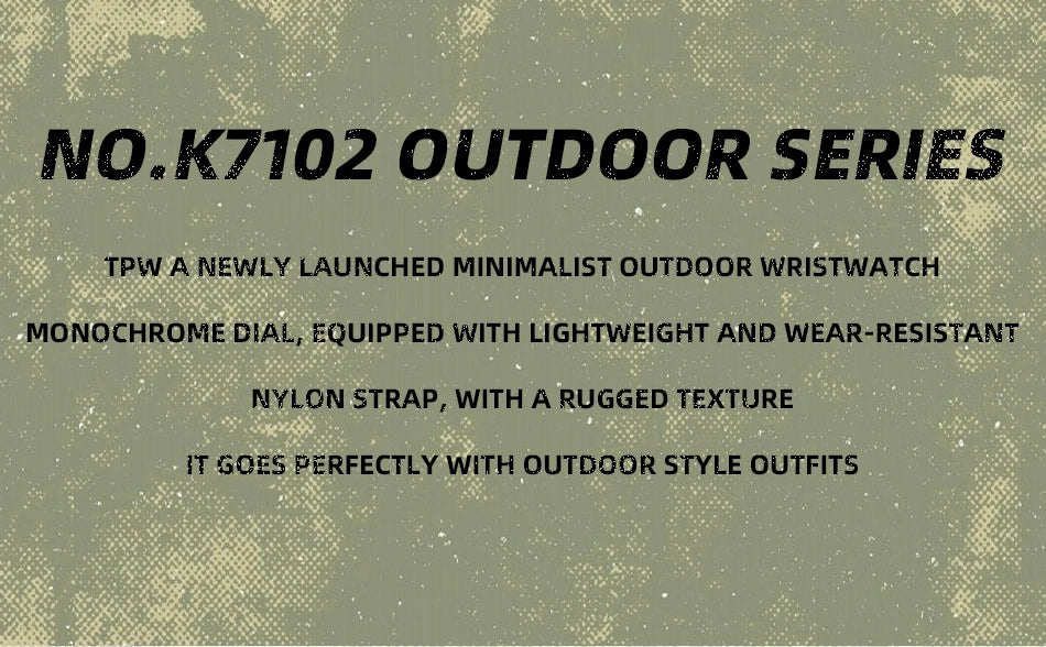 2026 TPW Field Watch Easy Reading Fabric Strap 24 Hours Display Quartz Movement
