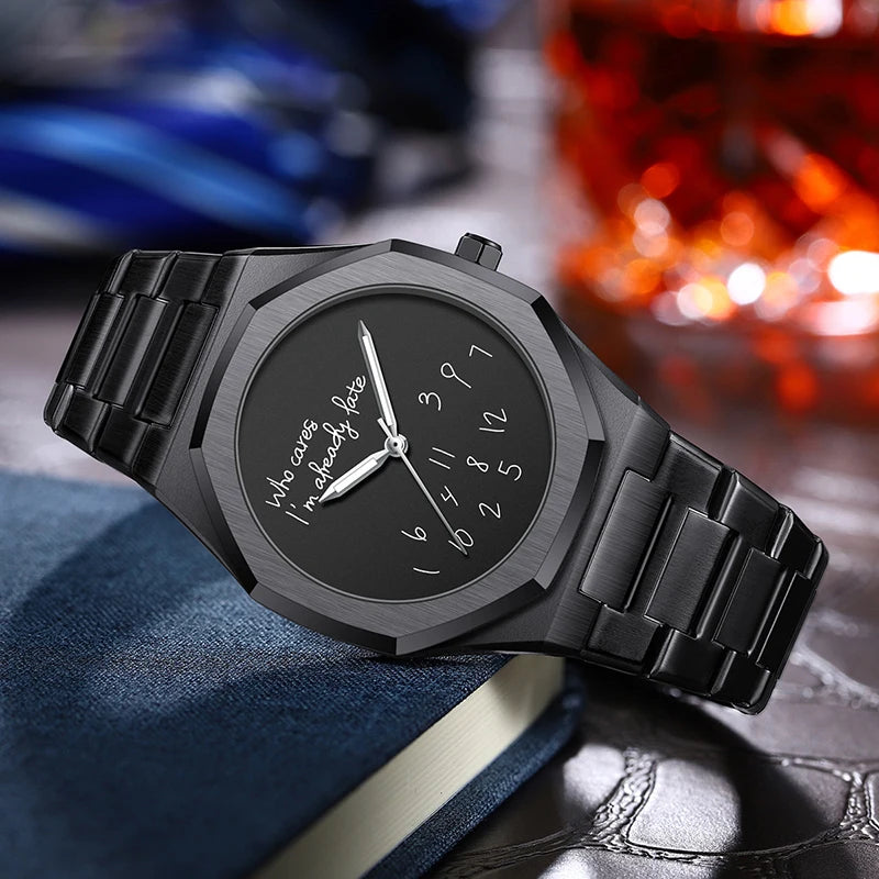 Fashion Luxurious Exquisite Elegant Men's Watch Classic Business Casual Arabic Digital Steel Strip Waterproof Noctilucent Watch