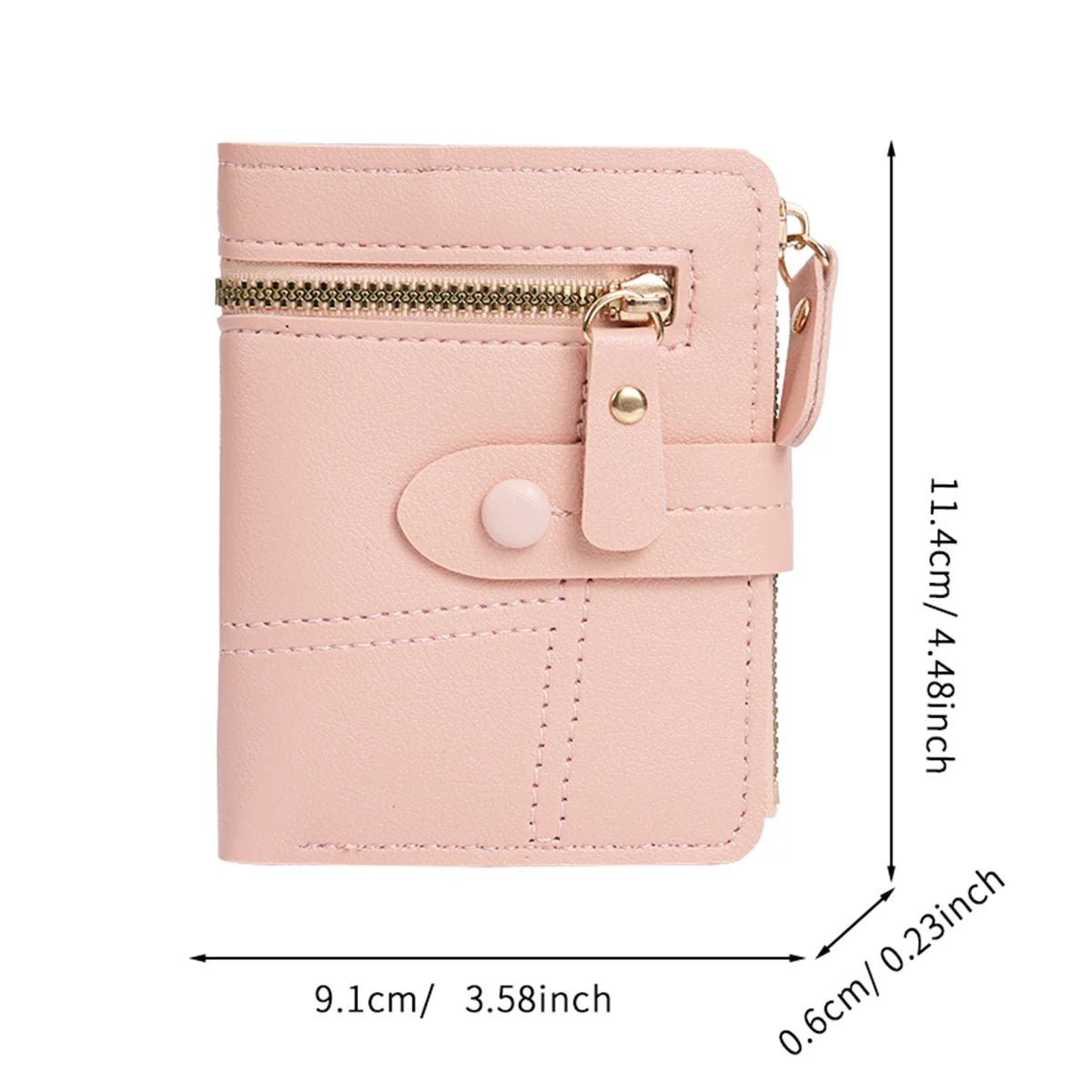 Wallet new button wallet female solid color wallet thin ladies wallet card clip short coin purse cross-border wholesale