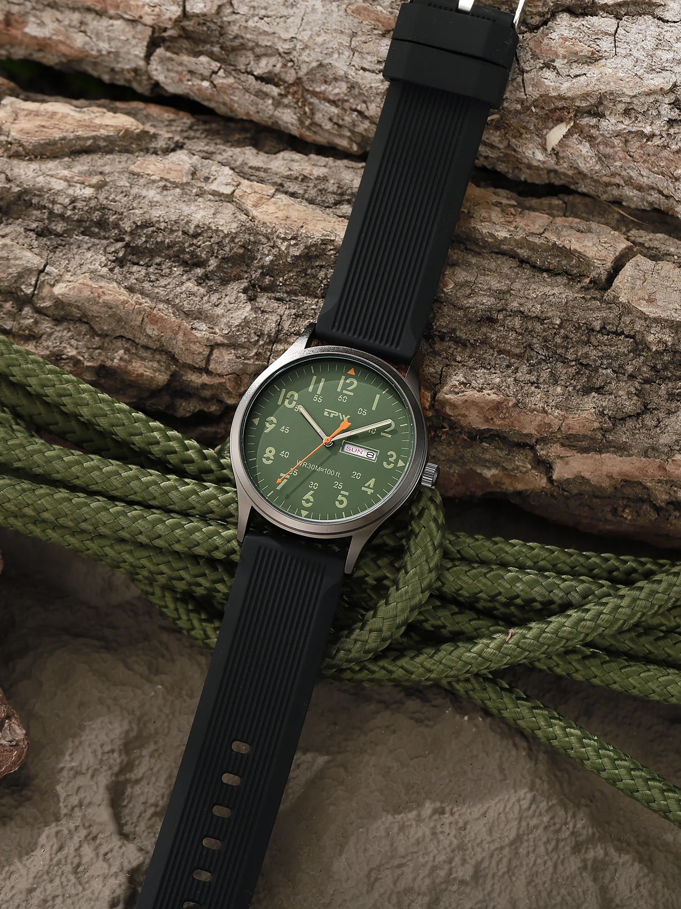 2026 TPW Field Watch Easy Reading Fabric Strap 24 Hours Display Quartz Movement