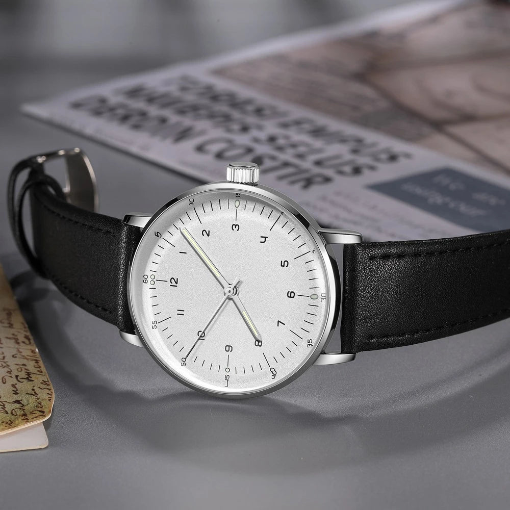 Minimalist Mechanical Wristwatch Watch Unisex Automatic Movement Vintage Hat Glass Timepieces Branded Design