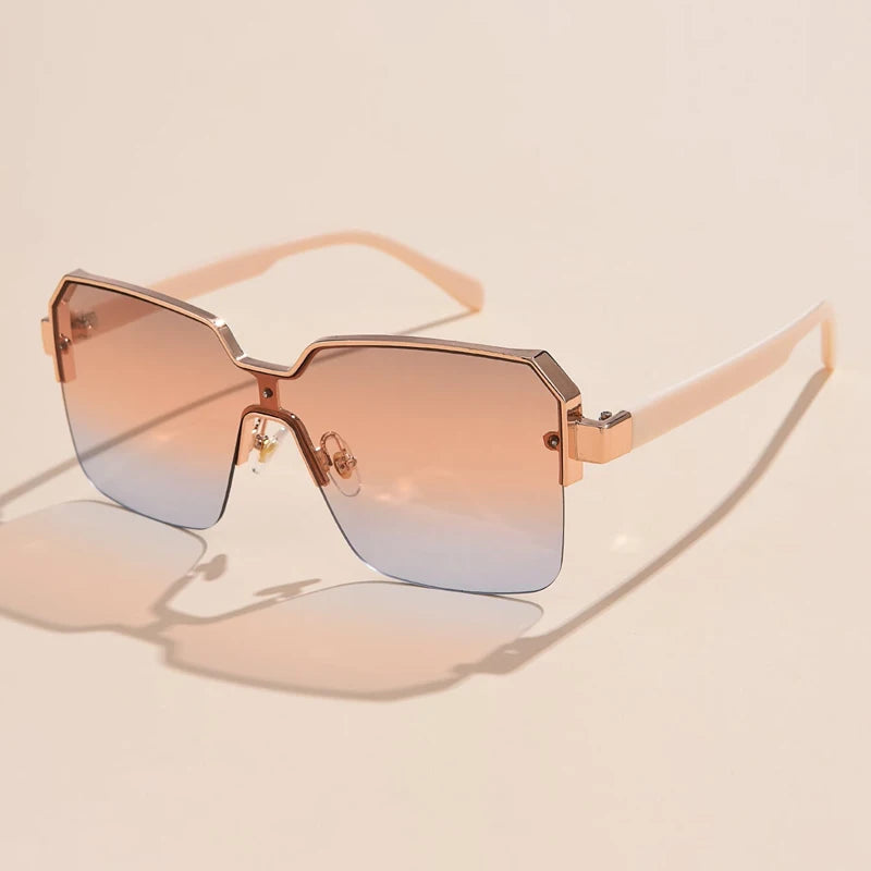 Men Women Frameless Square Sunglasses Luxury Brand Design Fashion Vintage Sun Glasses Square Alloy Frames Shades Eyewear UV400