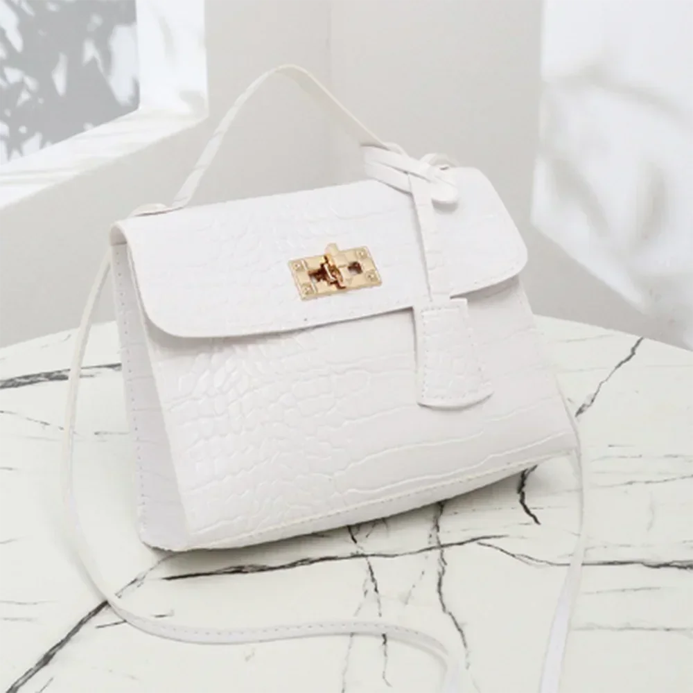 Women's Crocodile Print Baguette Shoulder Bag — Soft TPU Handbag