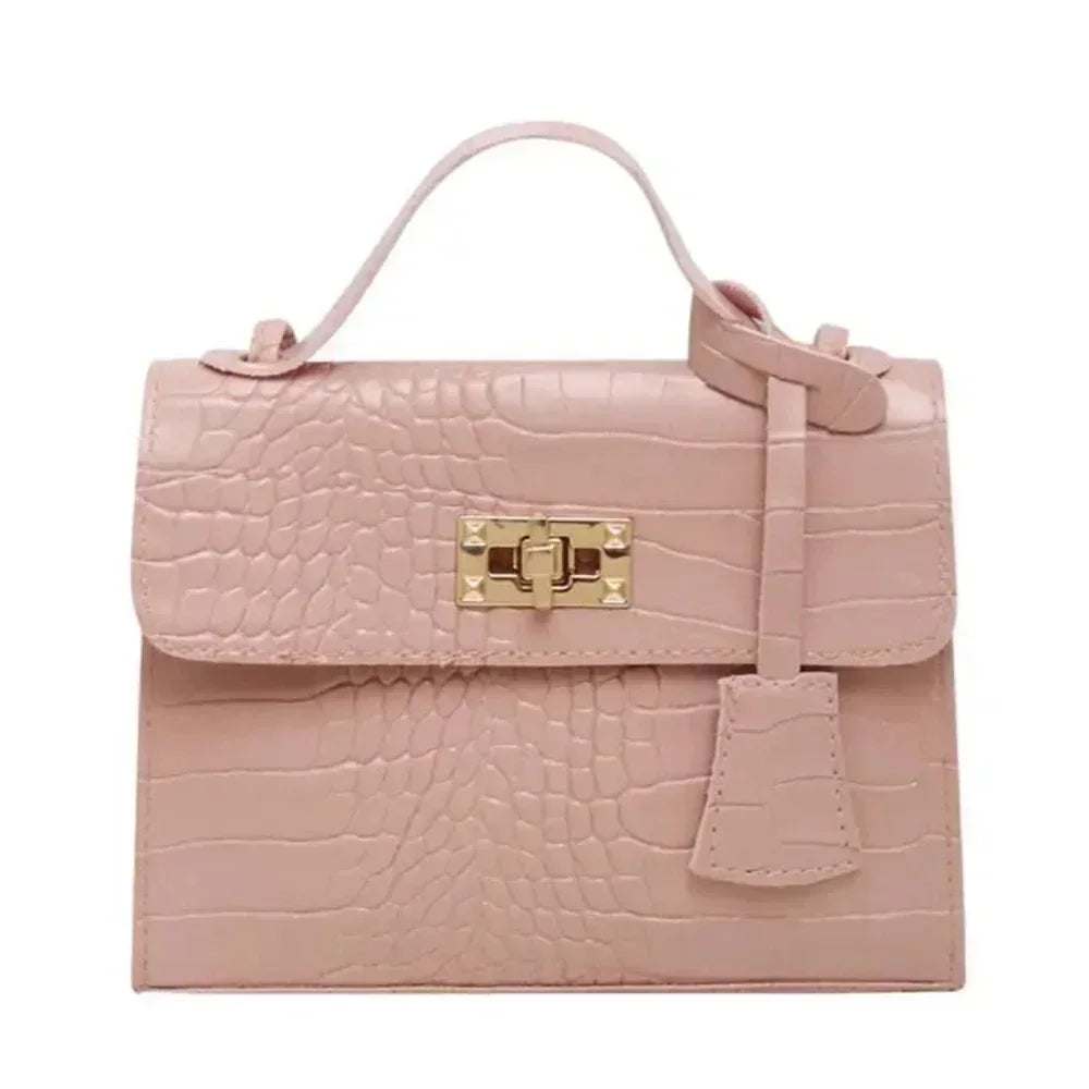 Women's Crocodile Print Baguette Shoulder Bag — Soft TPU Handbag