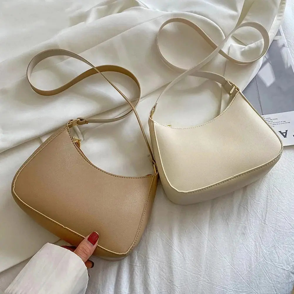 Fashionable and Trendy Solid-Color Handbag, Simple and New Small Square Bag, Stylish and High-Quality Single-Shoulder Armpit Bag