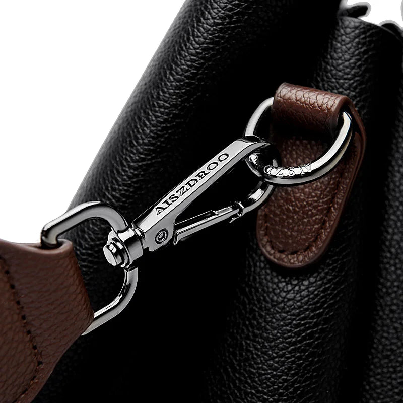 Elegant Women's Genuine Leather Handbag — Stylish Pattern & Spacious Interior