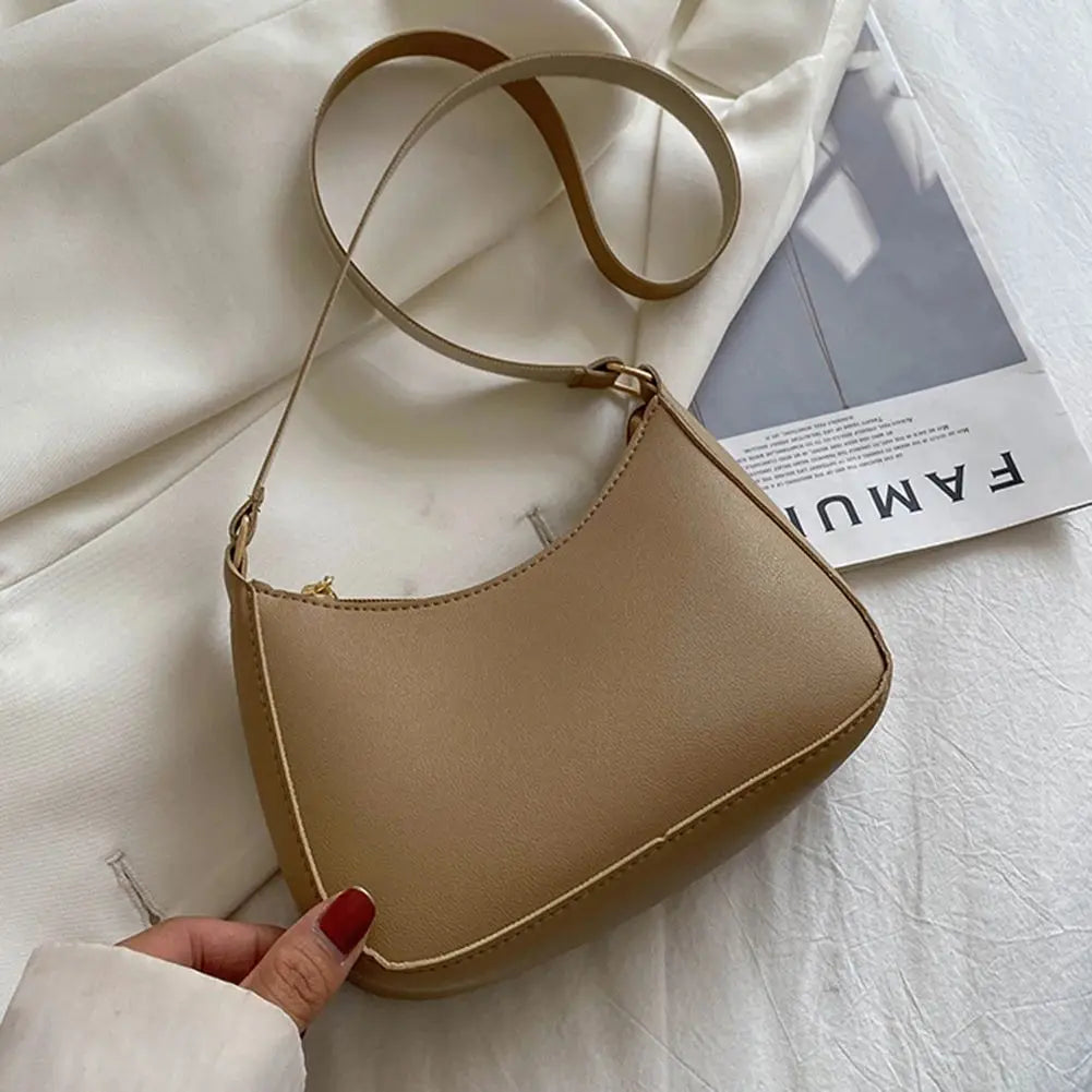 Fashionable and Trendy Solid-Color Handbag, Simple and New Small Square Bag, Stylish and High-Quality Single-Shoulder Armpit Bag
