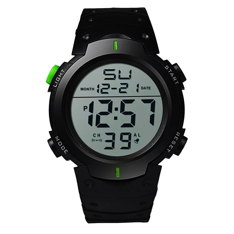 Men's Sport LED Digital Watch Multi-Functional Rubber Fitness Athlete Timekeeping Electronic Clock Reloj