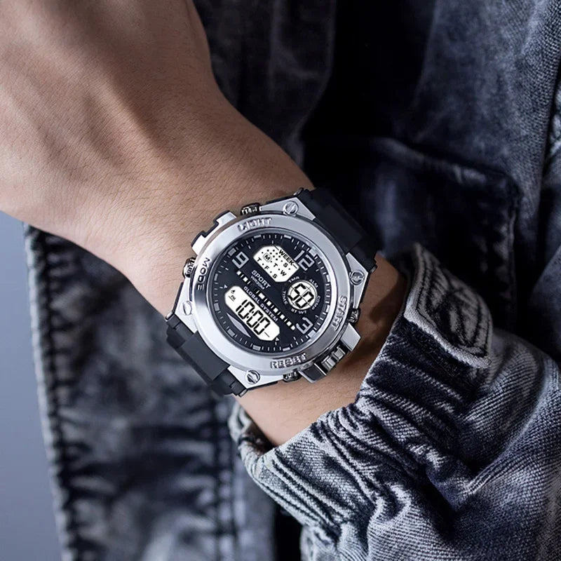 Multifunction Men's Sports Watch Waterproof Luminous Alarm Clock Men LED Digital Watch Large dial Electronic Wristwatch for Man