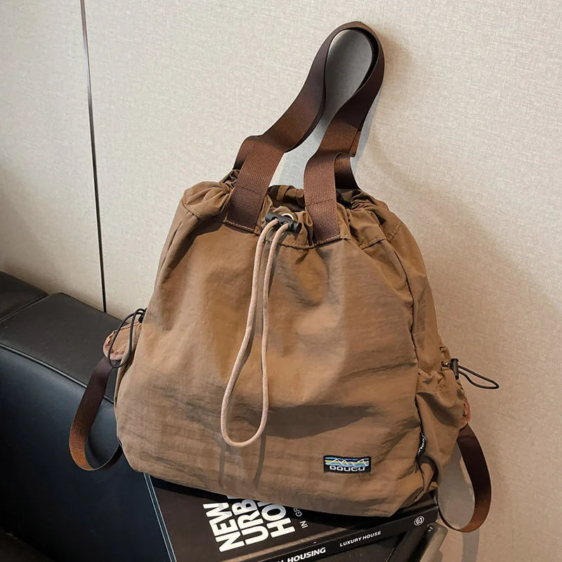Handbag, solid color, minimalist style, large capacity, portable women's bag, minimalist style multifunctional backpack.