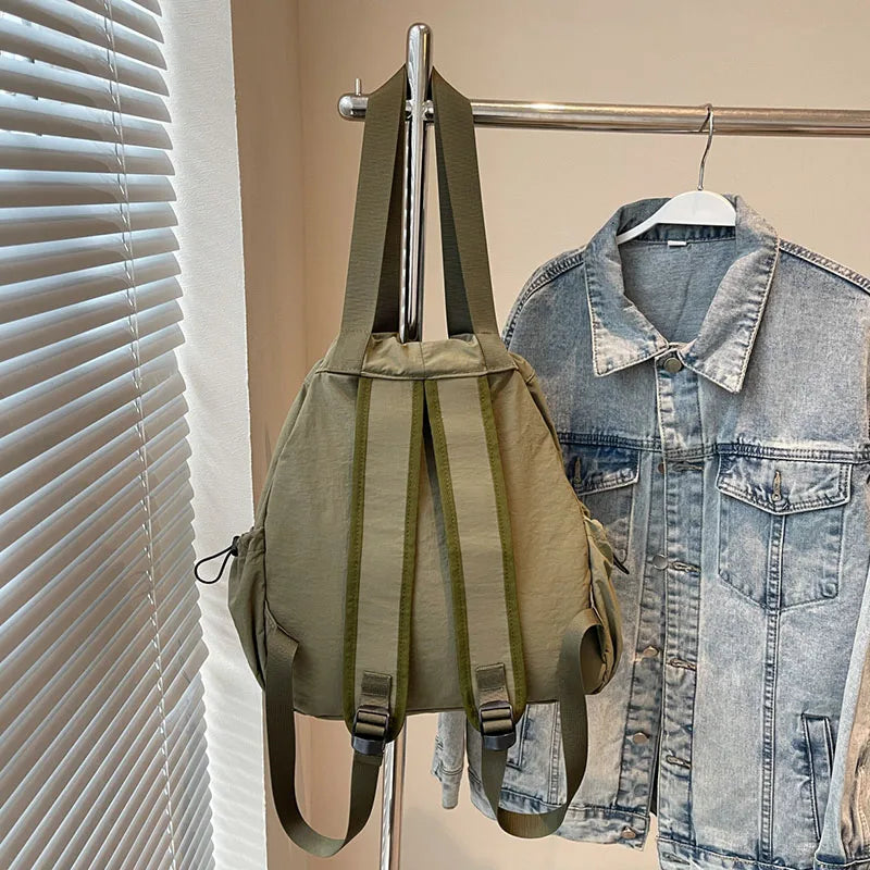Handbag, solid color, minimalist style, large capacity, portable women's bag, minimalist style multifunctional backpack.